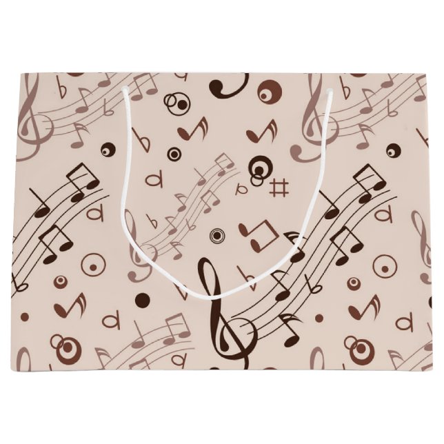 Grand Sac Cadeau Motif musical (Devant)
