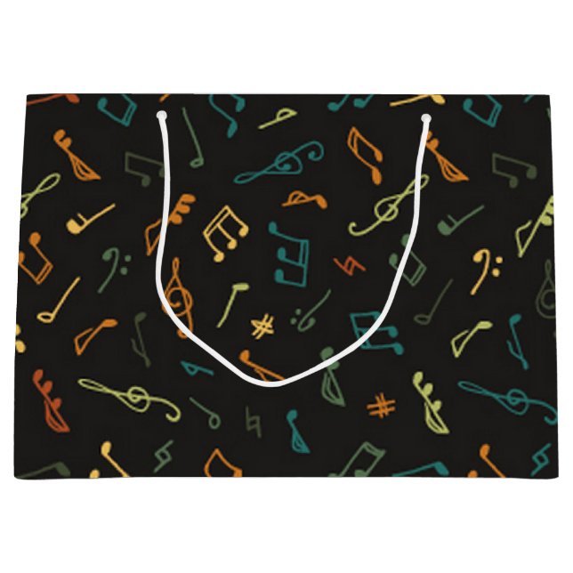 Grand Sac Cadeau Motif musical (Devant)