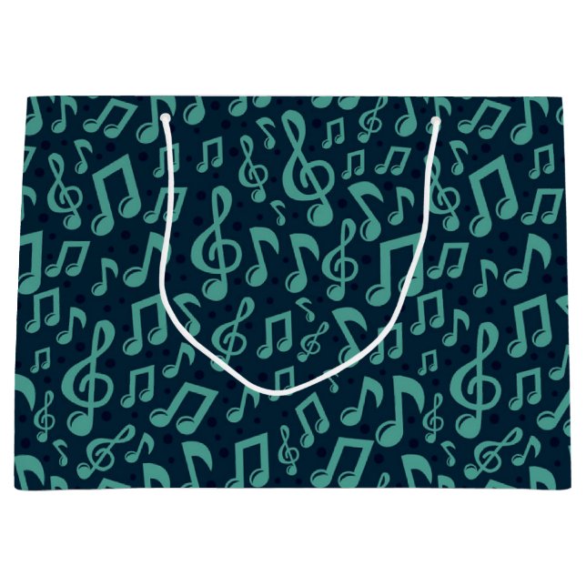 Grand Sac Cadeau Motif musical (Devant)