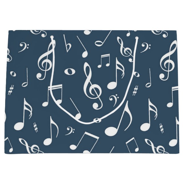 Grand Sac Cadeau Motif musical (Devant)