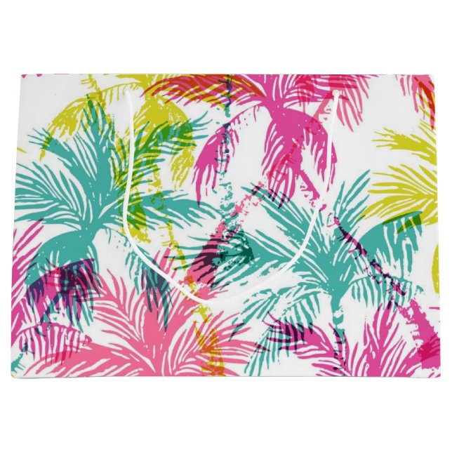 Grand Sac Cadeau Motif palmier (Devant)