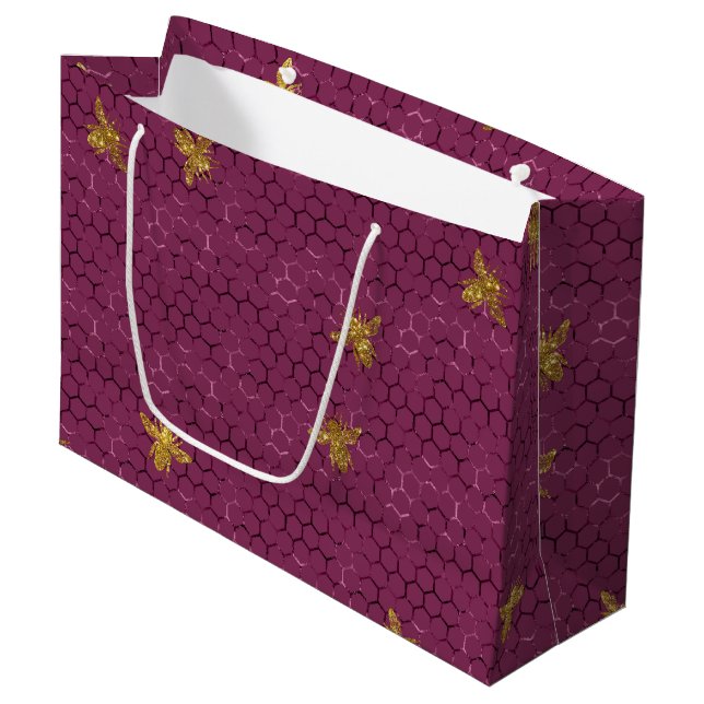 Grand Sac Cadeau Motif Queen Bee (Devant Angle)