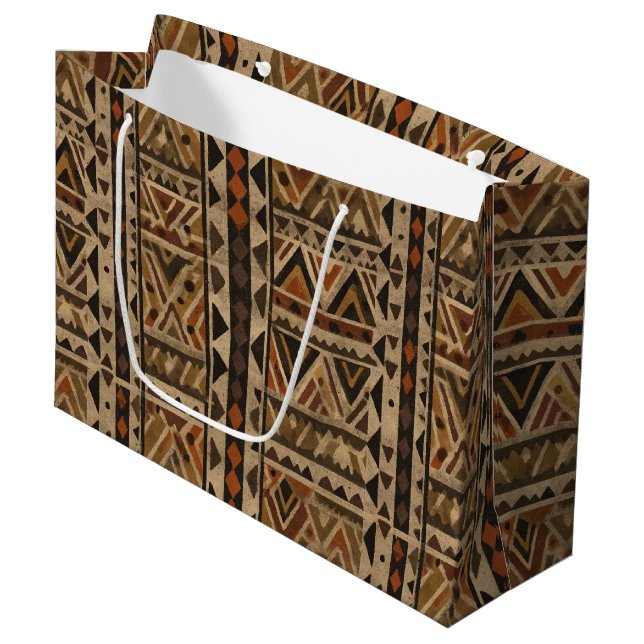 Grand Sac Cadeau Motif rayure rustique sud-ouest (2) (Devant Angle)