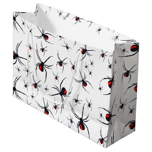 Grand Sac Cadeau Motif Red & Black Spider (Devant Angle)