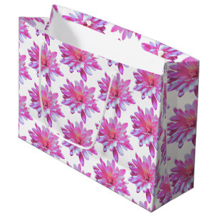 Grand Sac Cadeau Motif rose marguerite, joli motif fleuri