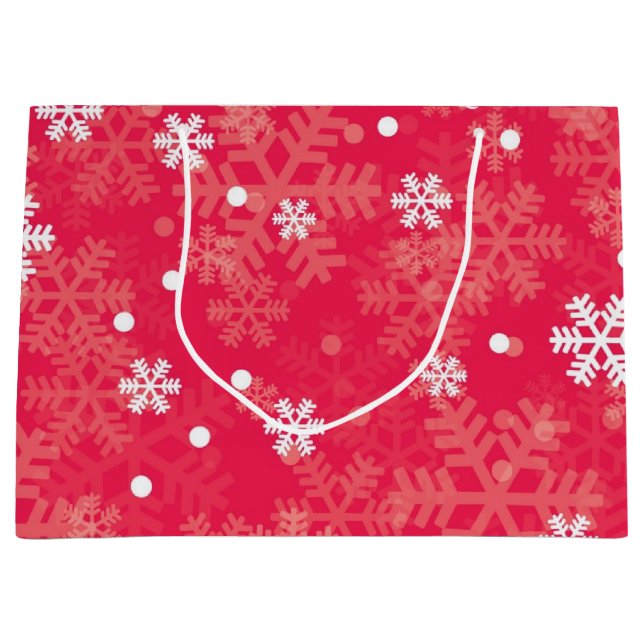 Grand Sac Cadeau Motif Snowflake (Devant)