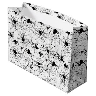 Grand Sac Cadeau Motif Toile d'araignée Halloween