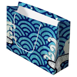 Grand Sac Cadeau Motif traditionnel japonais