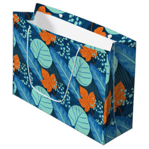 Grand Sac Cadeau Motif tropical Plante Art Plante Vie Art Feuilles