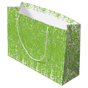 Grand Sac Cadeau Motif Vert Citron Grunge - Décoration Abstraite d'