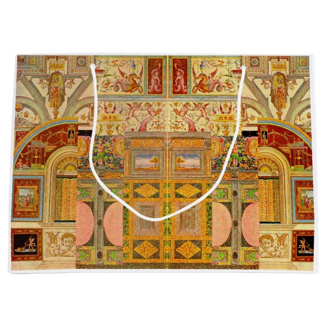 Grand Sac Cadeau motifs italiens baroques collage imprimé (Devant)