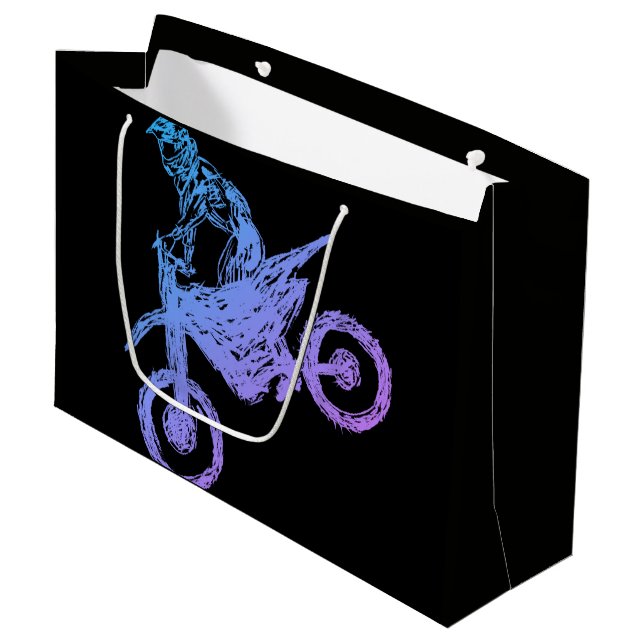 Grand Sac Cadeau Motocross (Devant Angle)