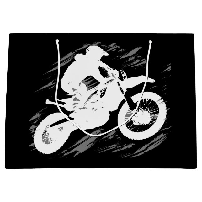Grand Sac Cadeau Motocross Sport Concurrentiel Motorcycle Course (Devant)