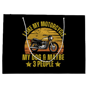 Grand Sac Cadeau Motocyclette de chien