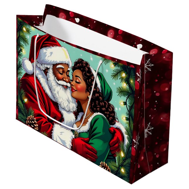 Grand Sac Cadeau Mr and Mrs Clause Sweet Christmas  (Devant Angle)