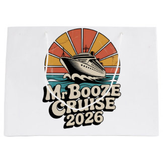 Grand Sac Cadeau Mr Booze Cruise 2026 Retro Vintage Couples 