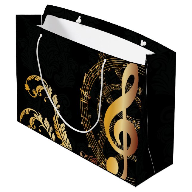 Grand Sac Cadeau Music Note élégant Design de luxe (Dos Angle)