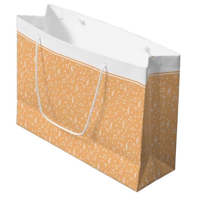 Grand Sac Cadeau Musical blanc (Devant Angle)