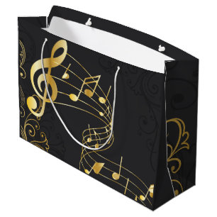 Grand Sac Cadeau Musical Note élégant Design de luxe