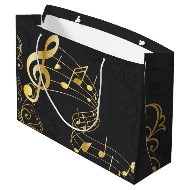 Grand Sac Cadeau Musical Note élégant Design de luxe (Dos Angle)