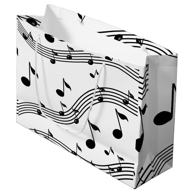 Grand Sac Cadeau Musique à motif sonore (Devant Angle)