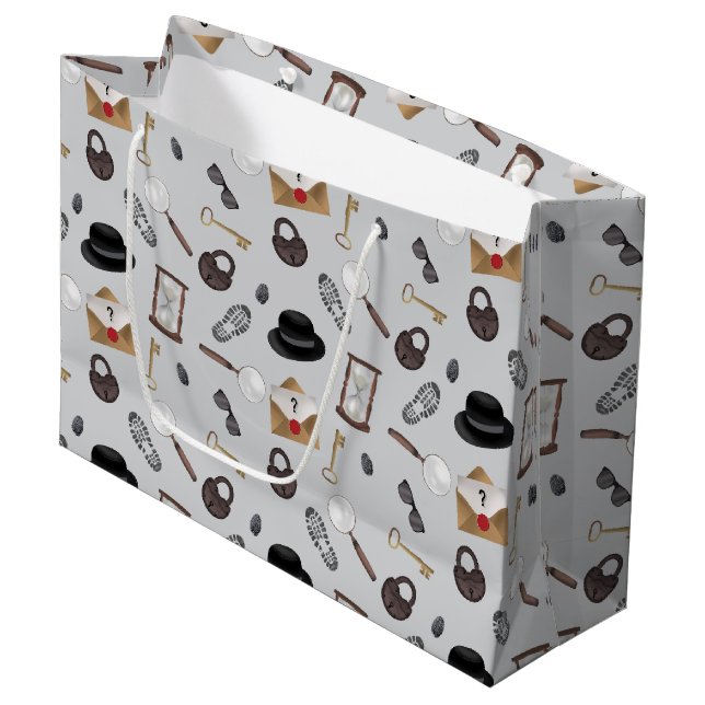 Grand Sac Cadeau Mystery Kids Secret Agent Spy Detective Thème (Devant Angle)