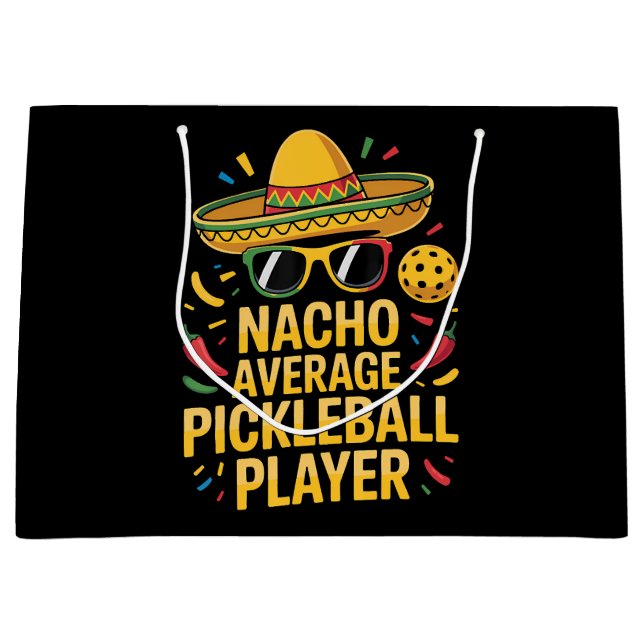 Grand Sac Cadeau Nacho Average Pickleball Player (Devant)