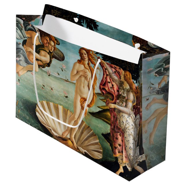 Grand Sac Cadeau Naissance de Vénus, Sandro Botticelli (Devant Angle)