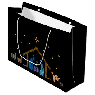 Grand Sac Cadeau Nativité Nue Vilaine Chéri de Noël Chrétien