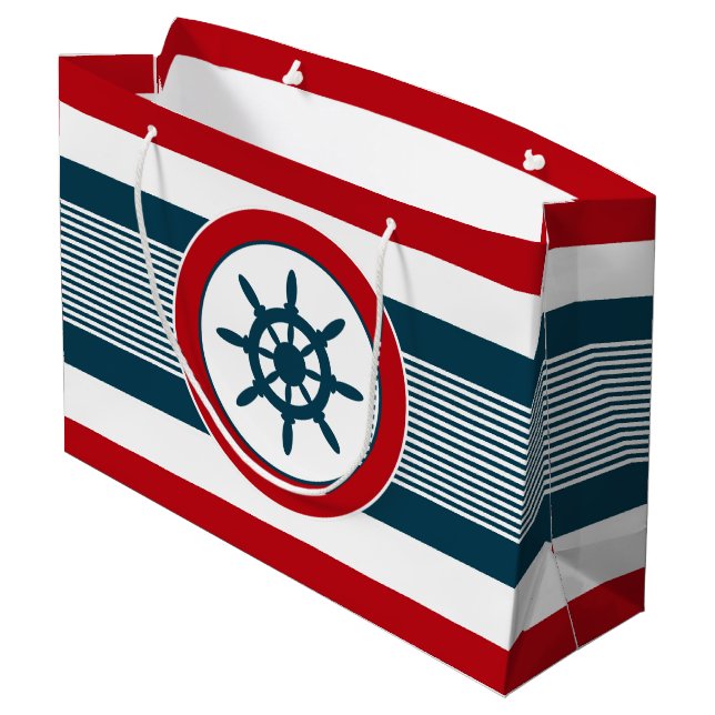 Grand Sac Cadeau Nautical design (Dos Angle)