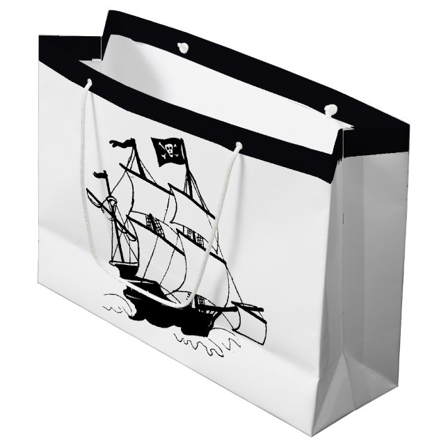 Grand Sac Cadeau Navire pirate (Devant Angle)