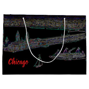 Grand Sac Cadeau Navy Pier Chicago 1920's NEON Art Windy City