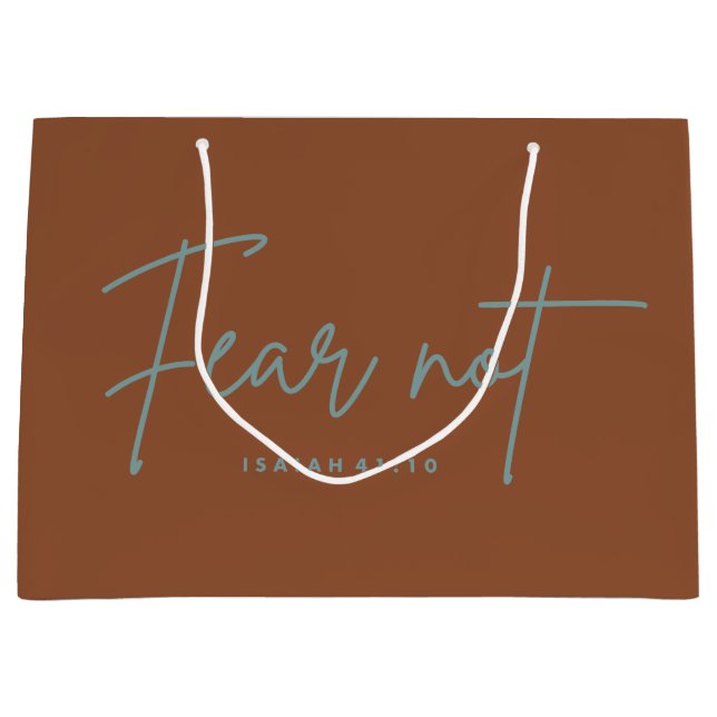 Grand Sac Cadeau "Ne crains pas." Ésaïe 41:10 (Devant)