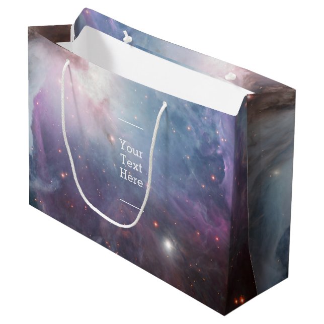 Grand Sac Cadeau Nebula Orion Astronomie violet rose étoiles (Devant Angle)