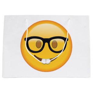 Grand Sac Cadeau Nerd avec lunettes - Emoji