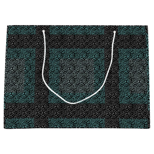 Grand Sac Cadeau Nets motif 2 tons.b Black BG (Devant)