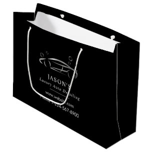 Grand Sac Cadeau Nettoyage de voiture Black & Silver Luxury Auto Dé