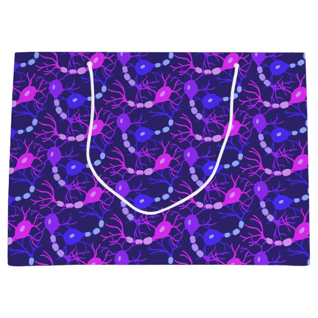 Grand Sac Cadeau Neurones connectés Neon Purple (Devant)