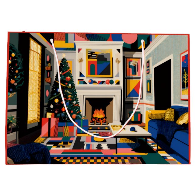 Grand Sac Cadeau New Wave 1980s Pop Art Christmas (Dos)