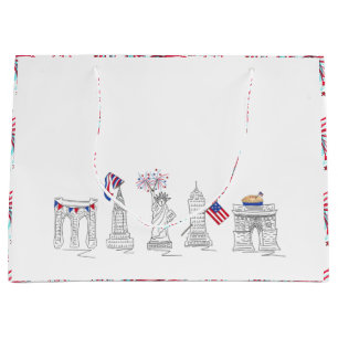 Grand Sac Cadeau New York City NYC Quatrième 4 juillet Points de re