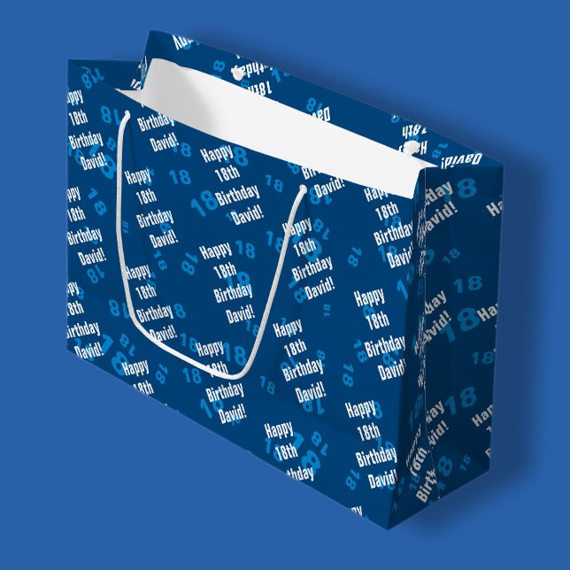 Grand Sac Cadeau N'importe quel âge et nom anniversaire heureux per (Créateur téléchargé)