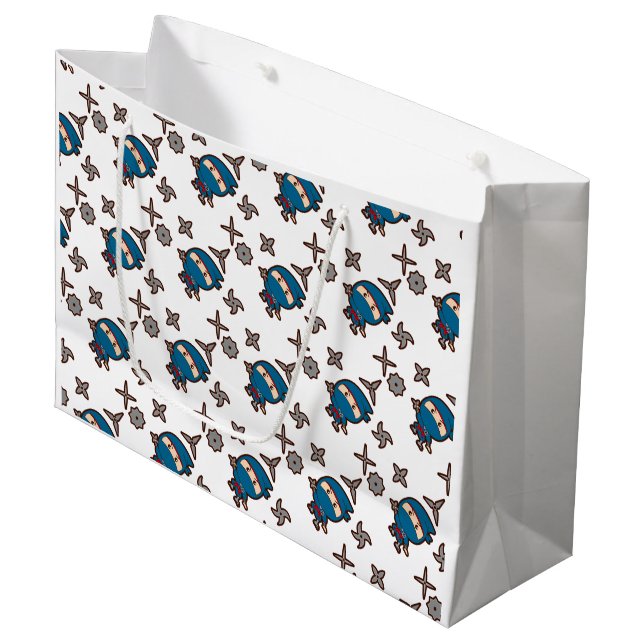 Grand Sac Cadeau Ninja Boy (Devant Angle)