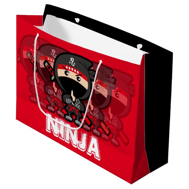 Grand Sac Cadeau Ninja Boy Christmas (Devant Angle)