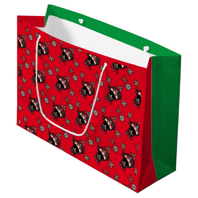 Grand Sac Cadeau Ninja Boy Noël (Devant Angle)