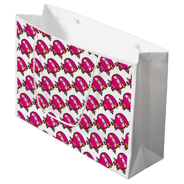 Grand Sac Cadeau Ninja Girl (Devant Angle)