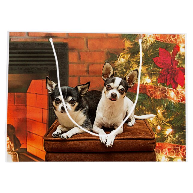 Grand Sac Cadeau Noël Chihuahua (Dos)