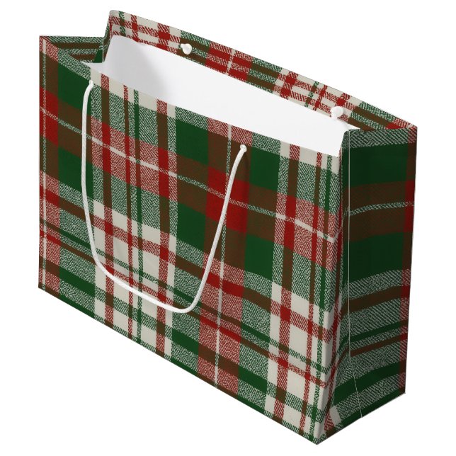 Grand Sac Cadeau Noël Classique (Devant Angle)
