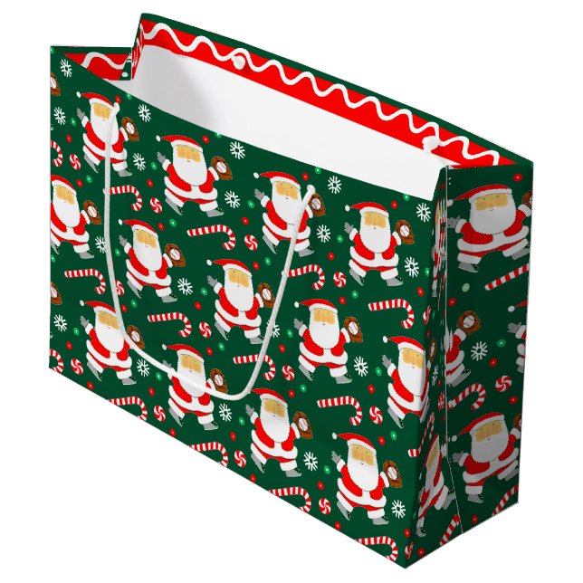 Grand Sac Cadeau Noël de baseball (Devant Angle)
