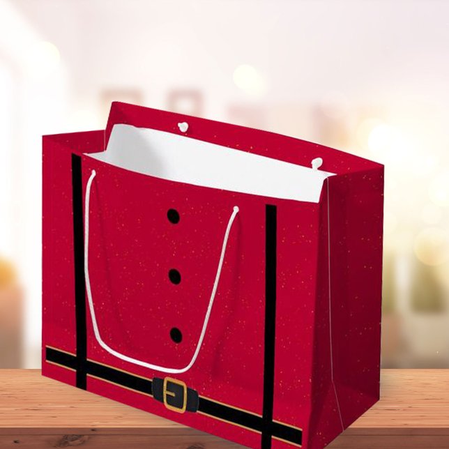 Grand Sac Cadeau Noël De Ceinture Rouge Et Noire De Père Noël (Créateur téléchargé)