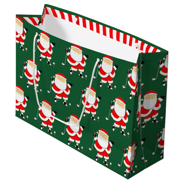 Grand Sac Cadeau Noël de golf Vacances (Devant Angle)